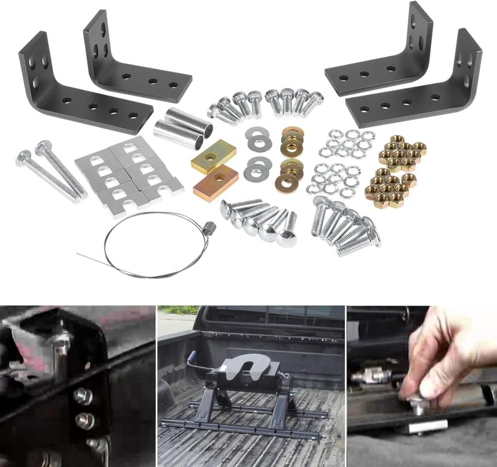 5th Wheel Hitch Installation Kit w/Hardware  Brackets Reinstallation of 30035, 58058, Replacement Part for Reese 30439 Fifth Wheel Installation(10-Bolt Design)