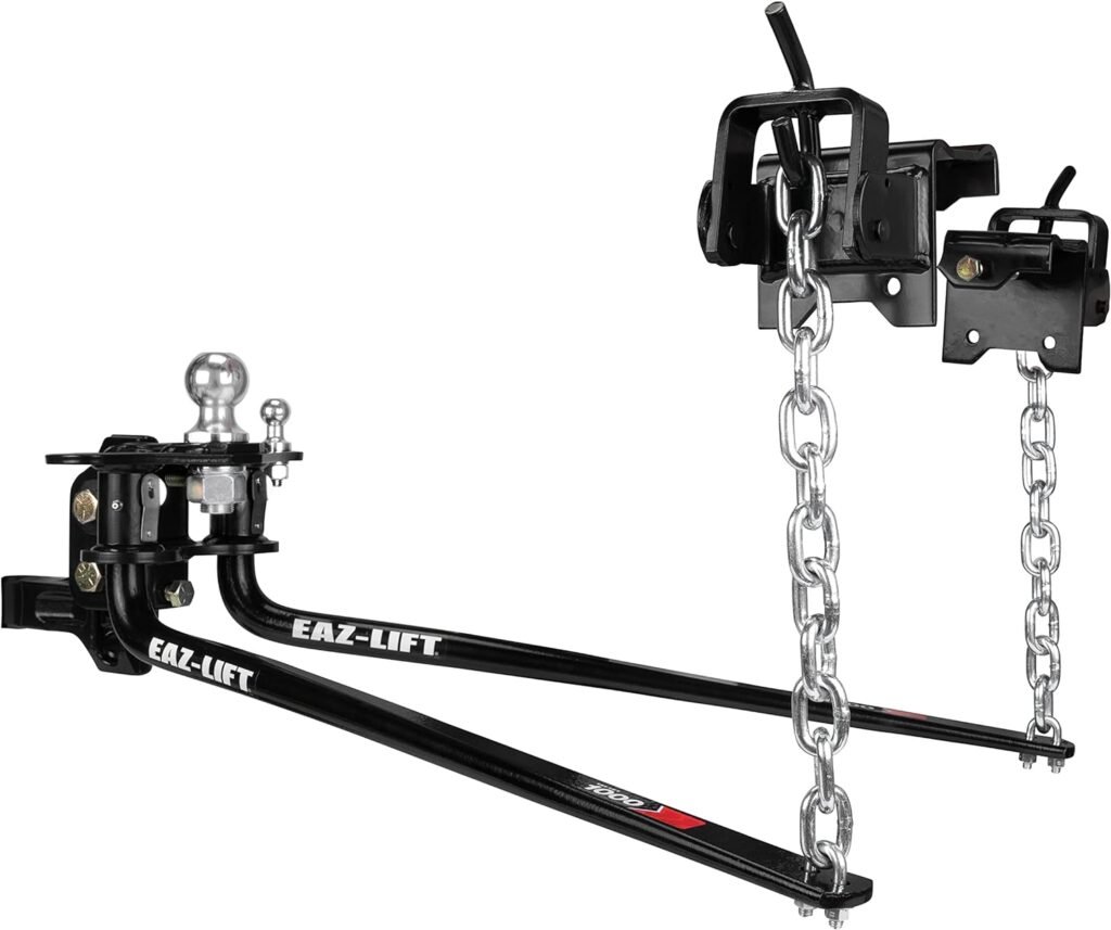 Camco Eaz-Lift Elite 1,000lb Weight Distributing Hitch Kit with Sway Control (48058) for Trailer, black
