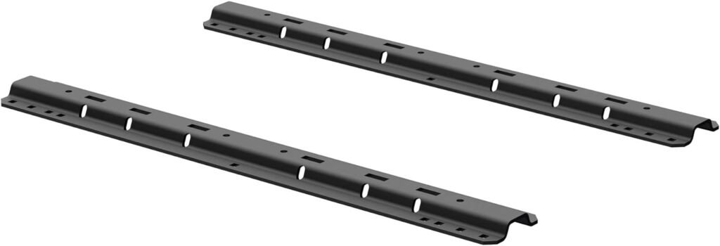 CURT 16204 Industry-Standard 5th Wheel Hitch Rails, Carbide Black, 25,000 Pounds